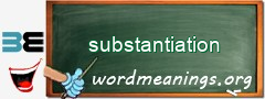 WordMeaning blackboard for substantiation